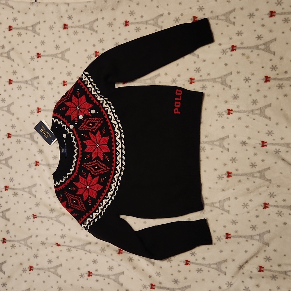 Polo ralph lauren let it snow sweater Black/Red